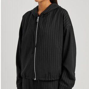 Sportmax Fido Pinstriped Jacket With Zip And Hood 4